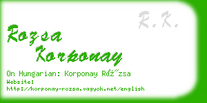 rozsa korponay business card